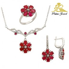 Gümüş zirkon taşlı set